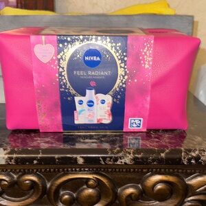 Nivea Feel Radiant Skincare Set in Pink Bag